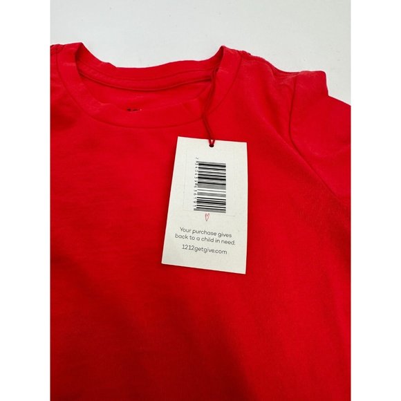 12|12 Short Sleeve Organic Pima Cotton Tee sz 0-3 Months Solid Red Plain T-Shirt - Picture 3 of 6